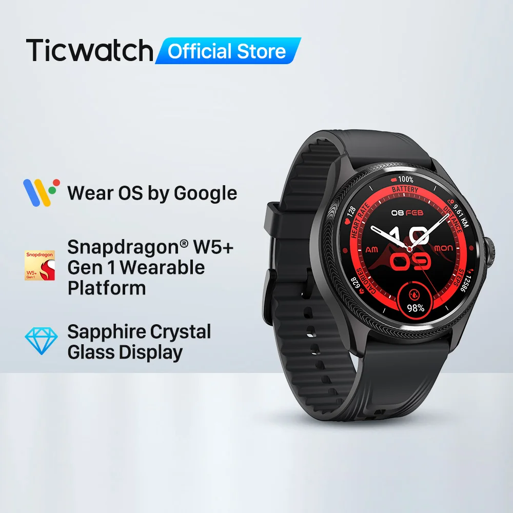 TicWatch Pro 5 Enduro 남성용 Wear OS 스마트워치 90시간 배터리 110가지 이상의 운동 모드 7/24 심박수 나침반 및 Android 호환 내돈내산