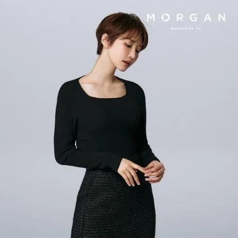 연예인들도 추천하는 MORGAN 스퀘어넥 긴팔 니트 3종 추천