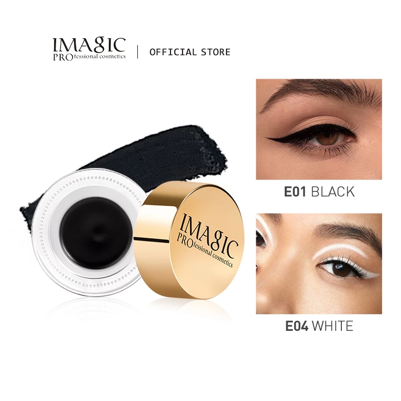 IMAGIC 아이라이너 방수 아이라이너 젤 메이크업 코스메틱 젤 아이라이너 브러쉬 포함 24시간 지속되는 블랙/화이트/블루 알리 상품 추천